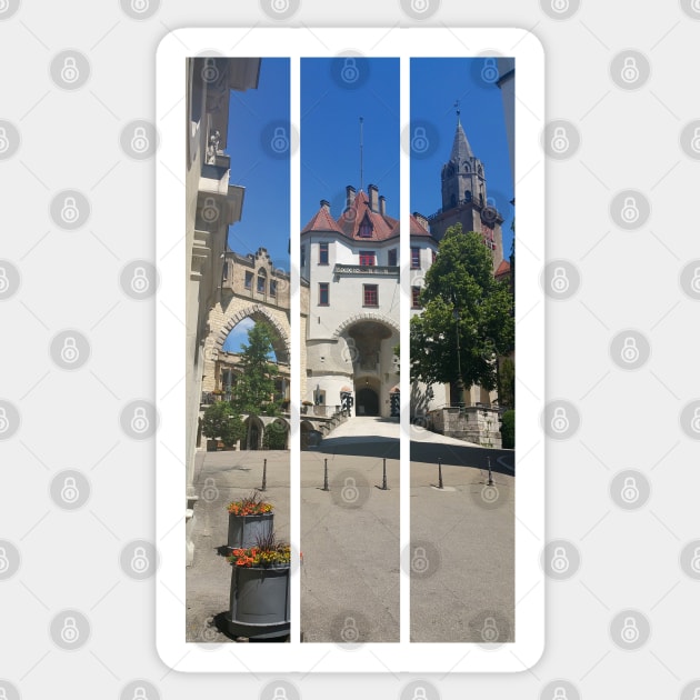 Sigmaringen castle in the Baden-Wurttemberg. Residence of the Hohenzollern earls and princes. It stands on the hill known as Castle Rock. Sunny summer day. Germany (vertical) Sticker by fabbroni-art